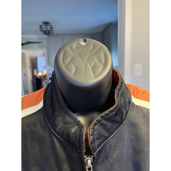 Women's Harley Davidson Nylon Cafe Racer Motorcycle Jacket Biker Size Med - Picture 5 of 12